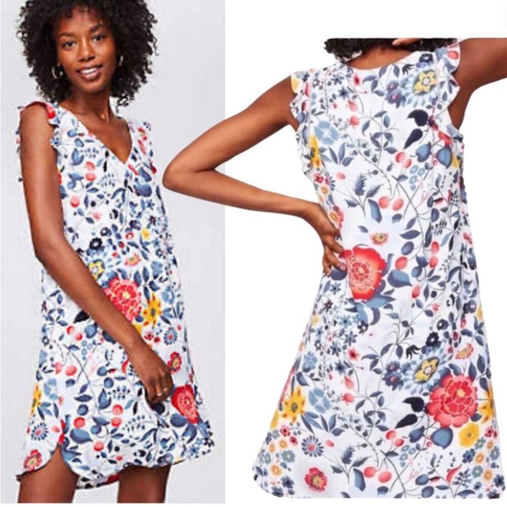 😍 3x $25 Clearance LOFT Flowerbed Flutter Swing Dress Women’s Size